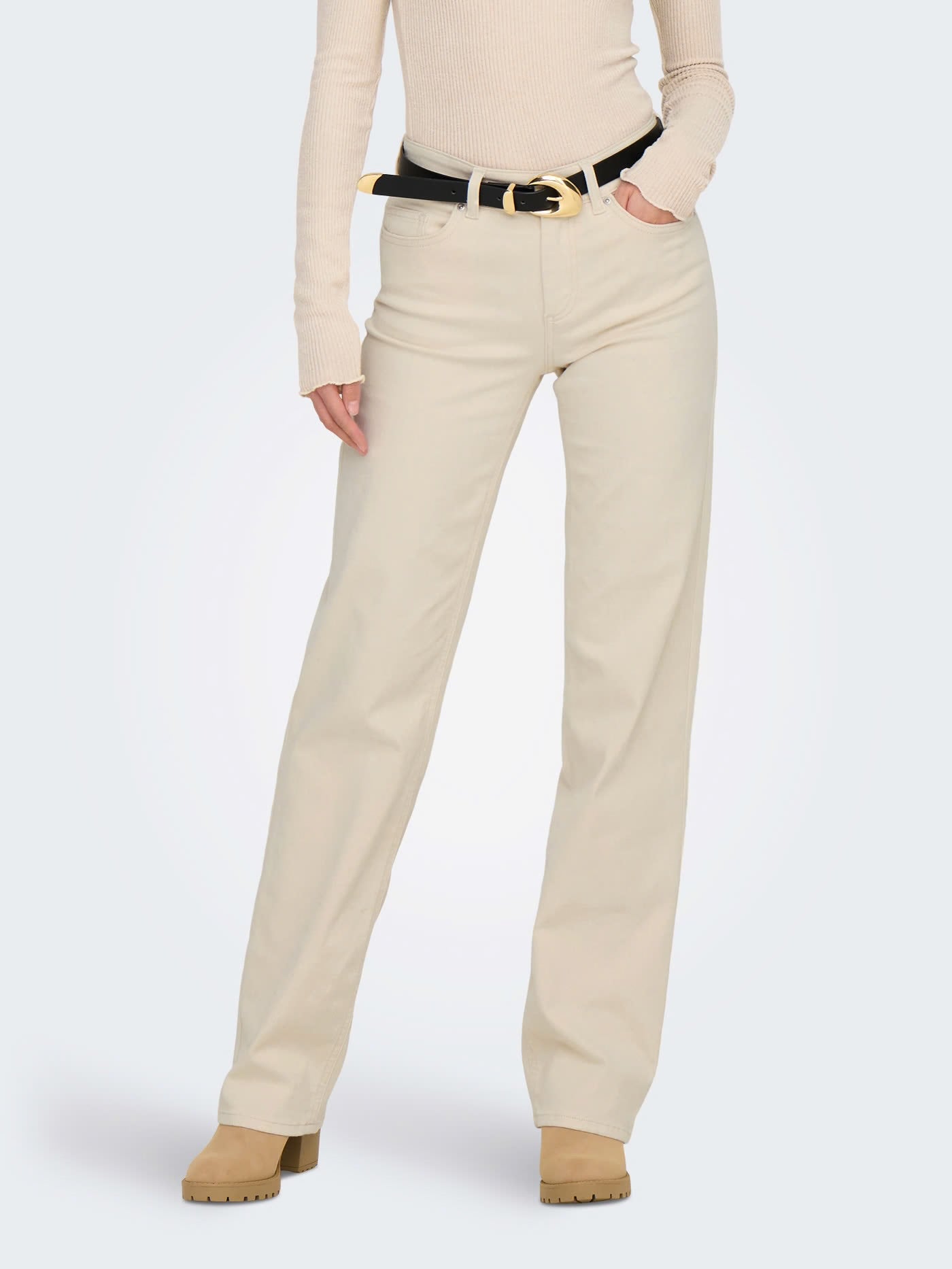 BLUSH MID STRAIGHT DNM - Ecru