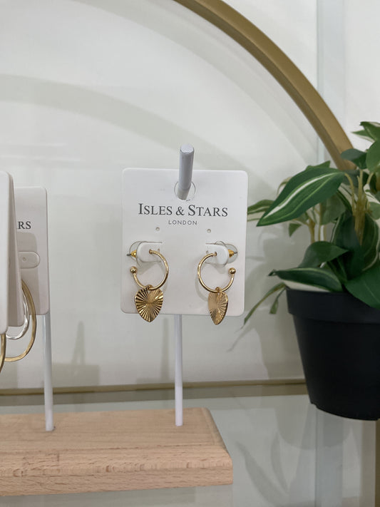 Heart Hoop Earrings- Gold