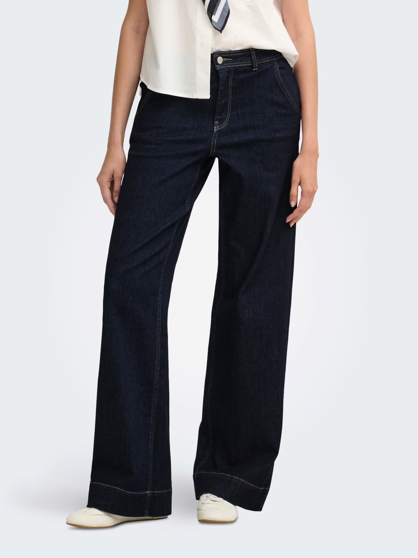 MADISON HW CHINO WIDE DENIM - Dark Blue