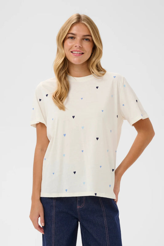 Johanna T-Shirt - Ice Blue Multi Hearts