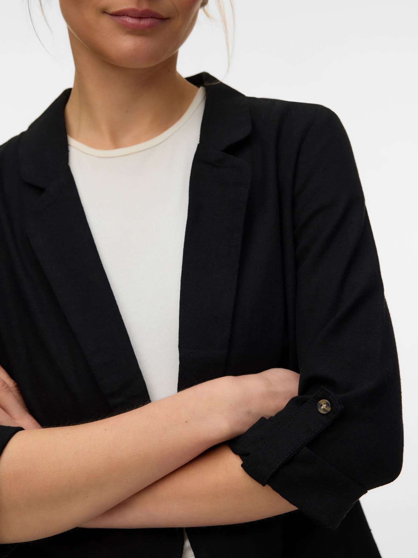 JESMILO 3/4 LOOSE BLAZER - Black