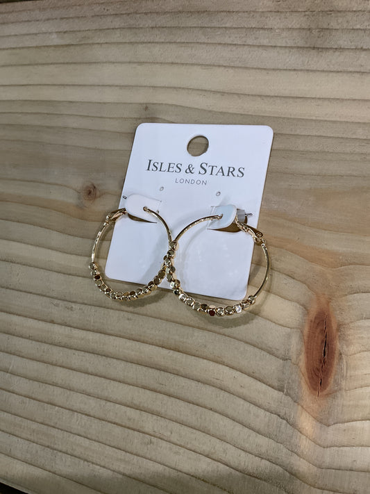 Beaded gold hoops
