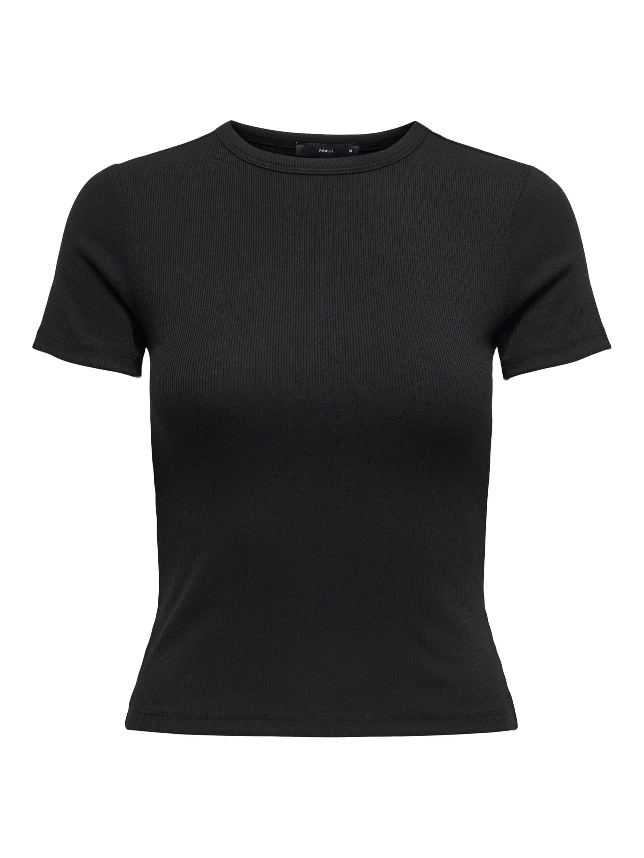 JUNE RIBBED TEE - Black