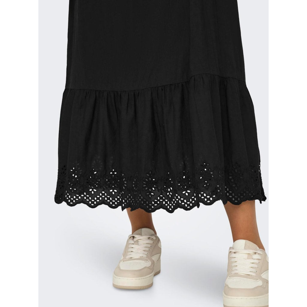 LOU LIFE EMB STRAP ANKEL DRESS - Black