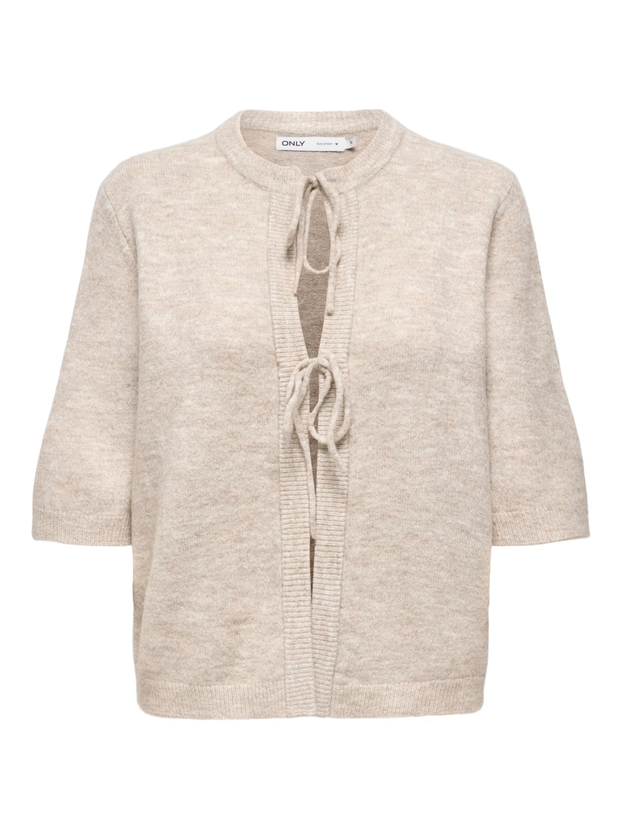 SIMONI 2/4 BOW CARDIGAN KNT - Pumice Stobe