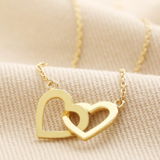 Lisa Angel Interlocked heart necklace - Gold