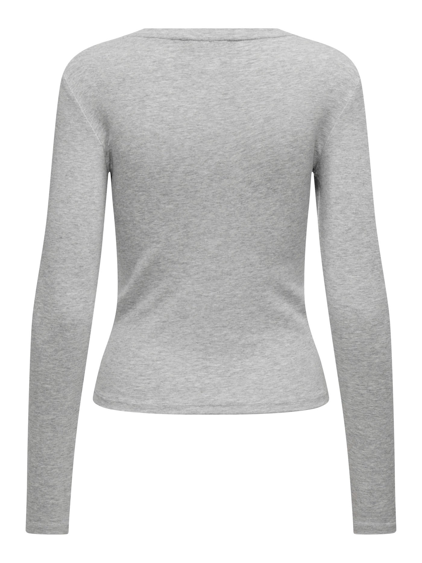 RILEY O-NECK L/S TOP JRS - Light Grey Melange