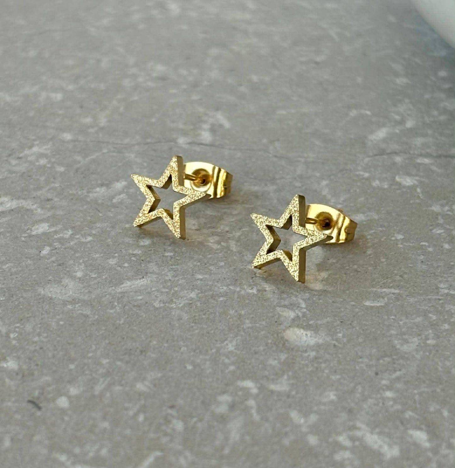 Tarnish Resistant Shimmer Star Studs: Silver