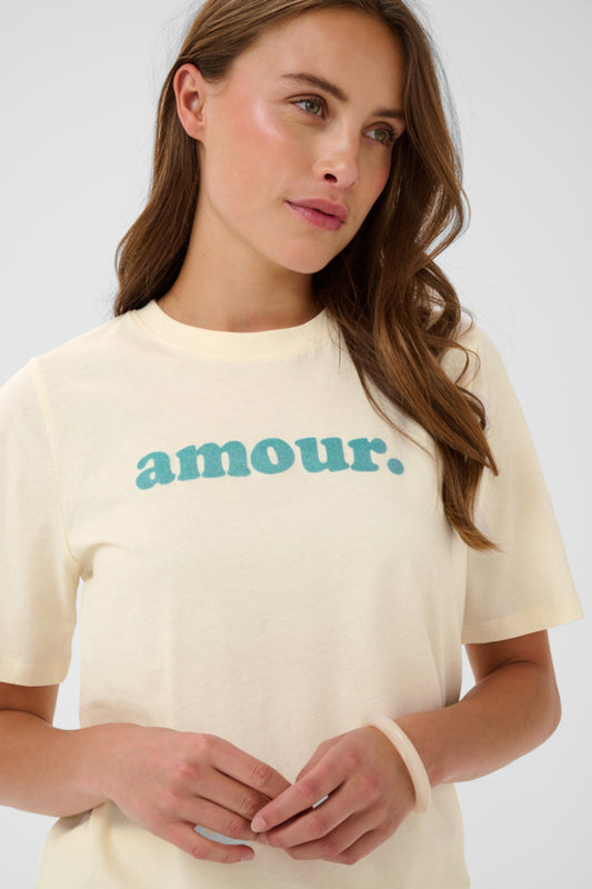 TaliaSZ T-Shirt - Cream w/ Blue