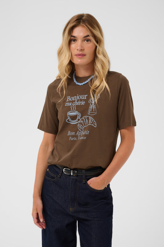 TachellSZ T-Shirt - Brown w/ Blue