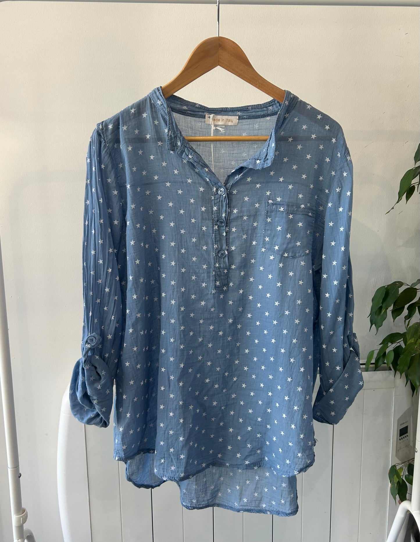 STAR TEXTURED SHIRT - Blue