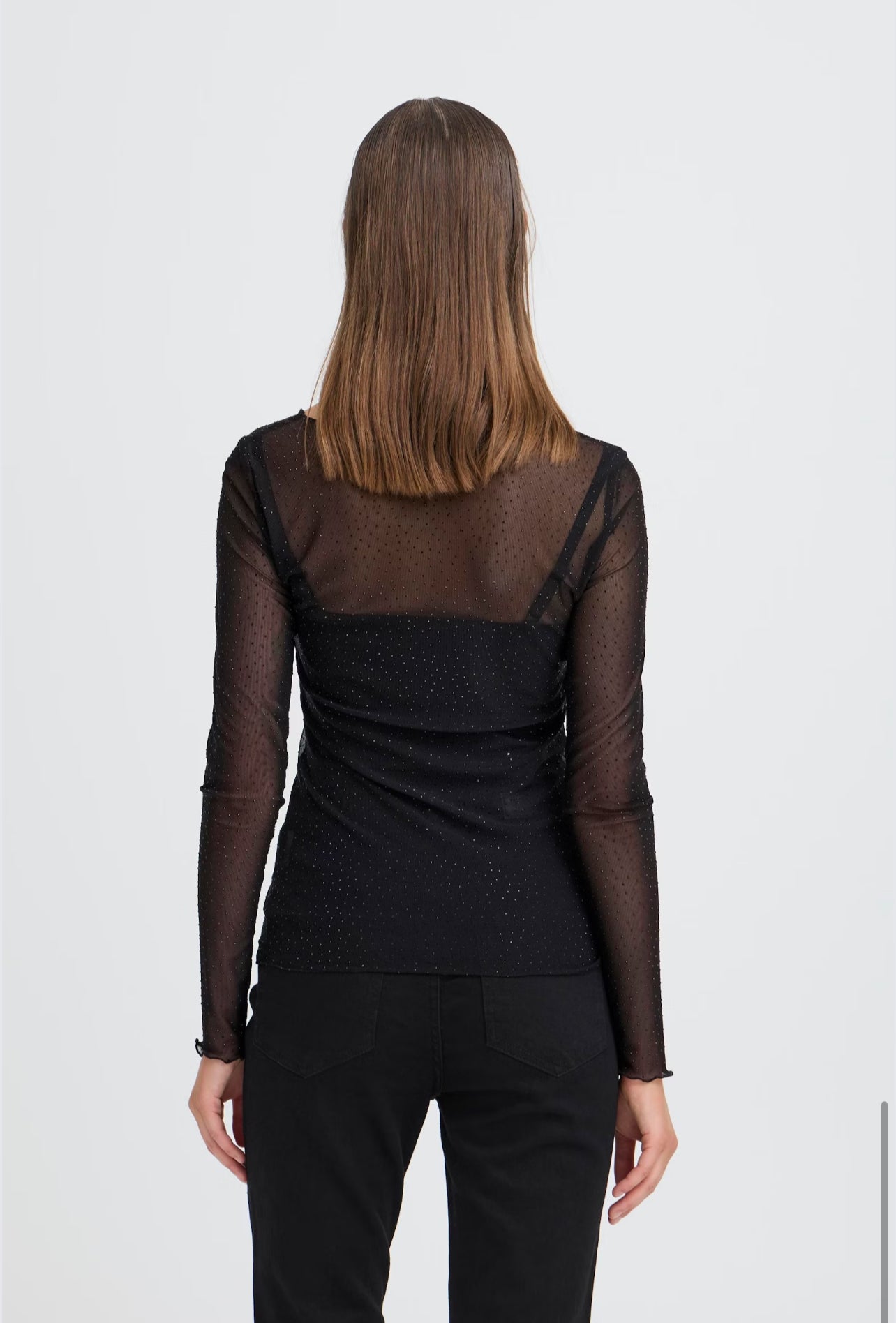 NOVIOLA LS MESH TOP - Black