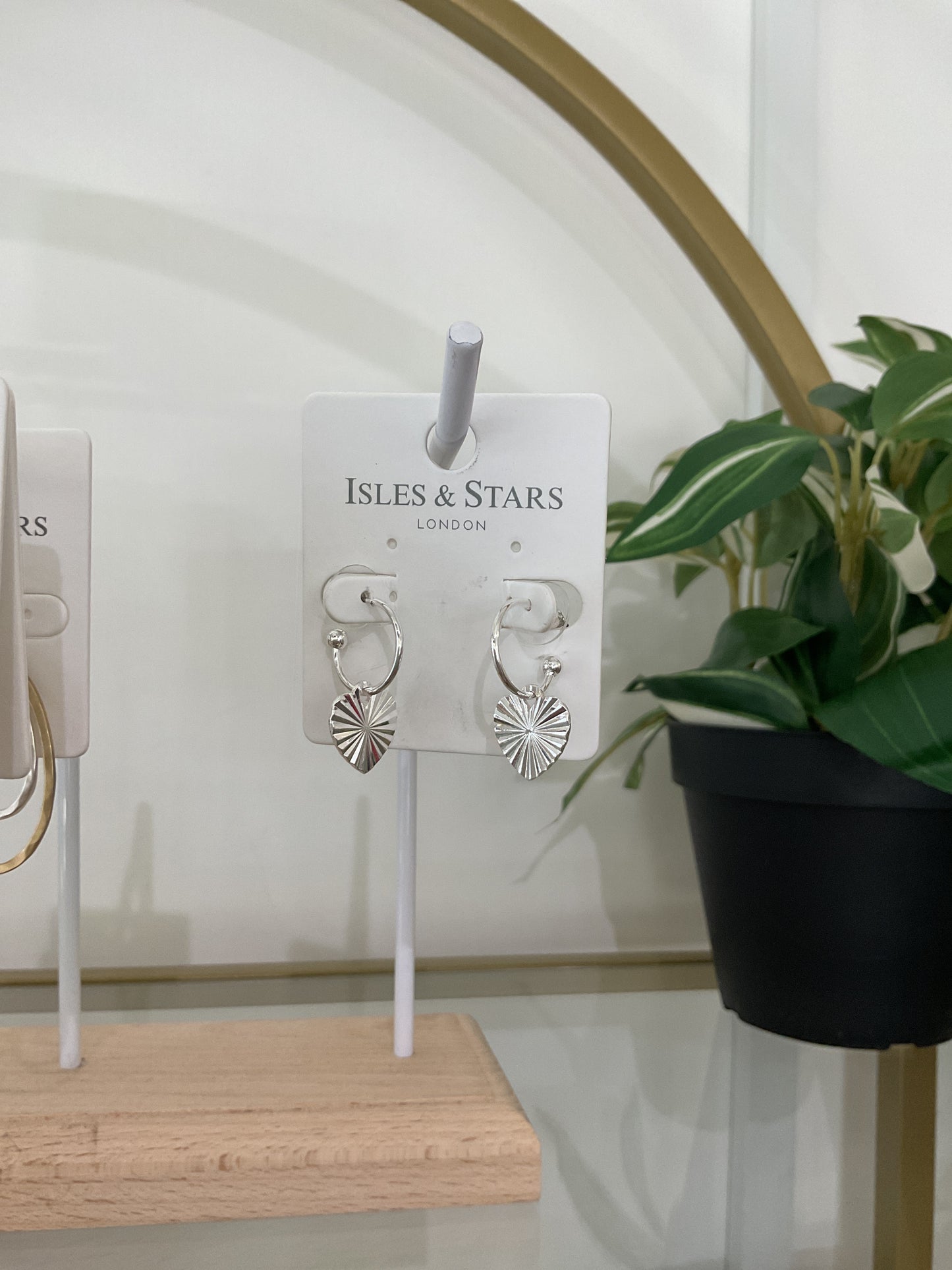 Heart Hoop Earrings- Silver