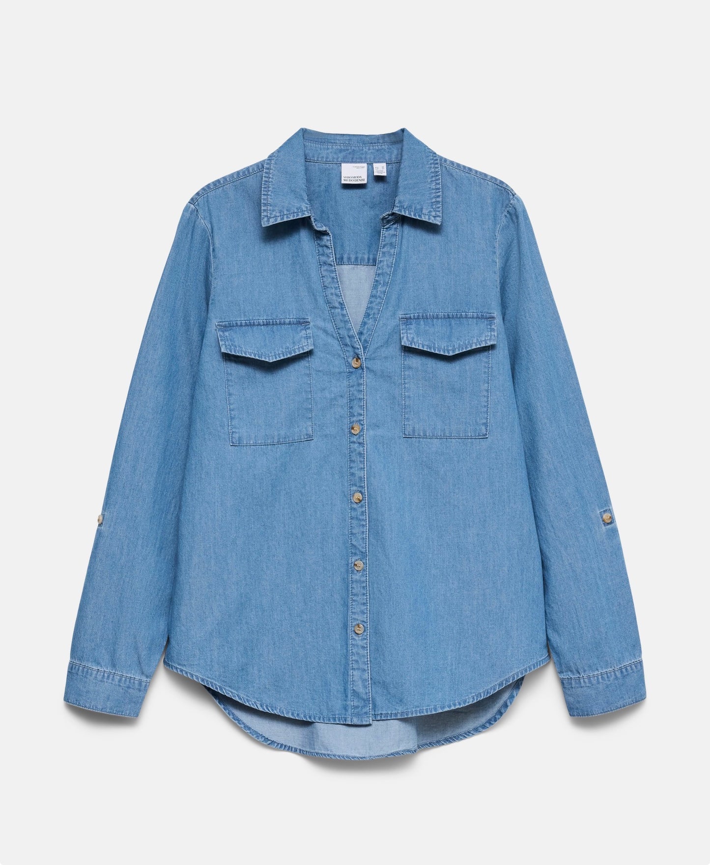 BUMPY LS LOOSE POCKET DNM SHIRT - Medium Blue