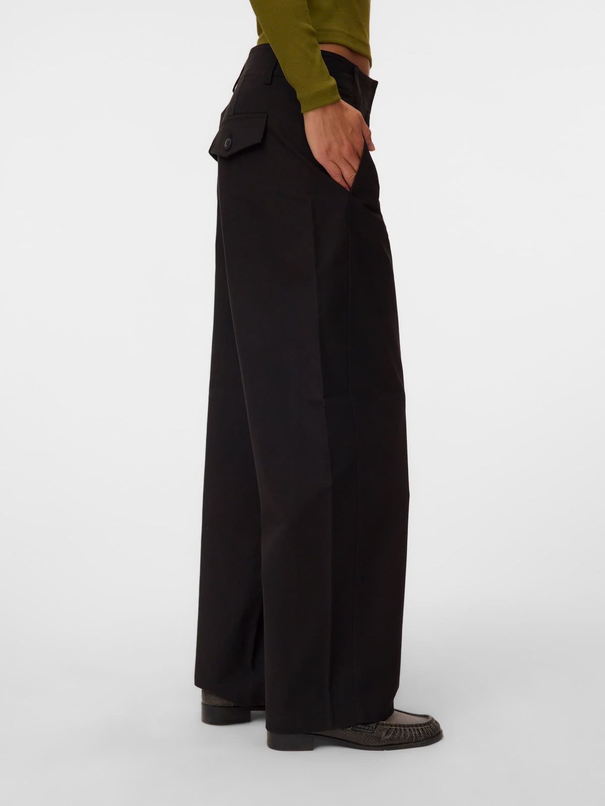 SOFIA MW BARREL PANT - Black