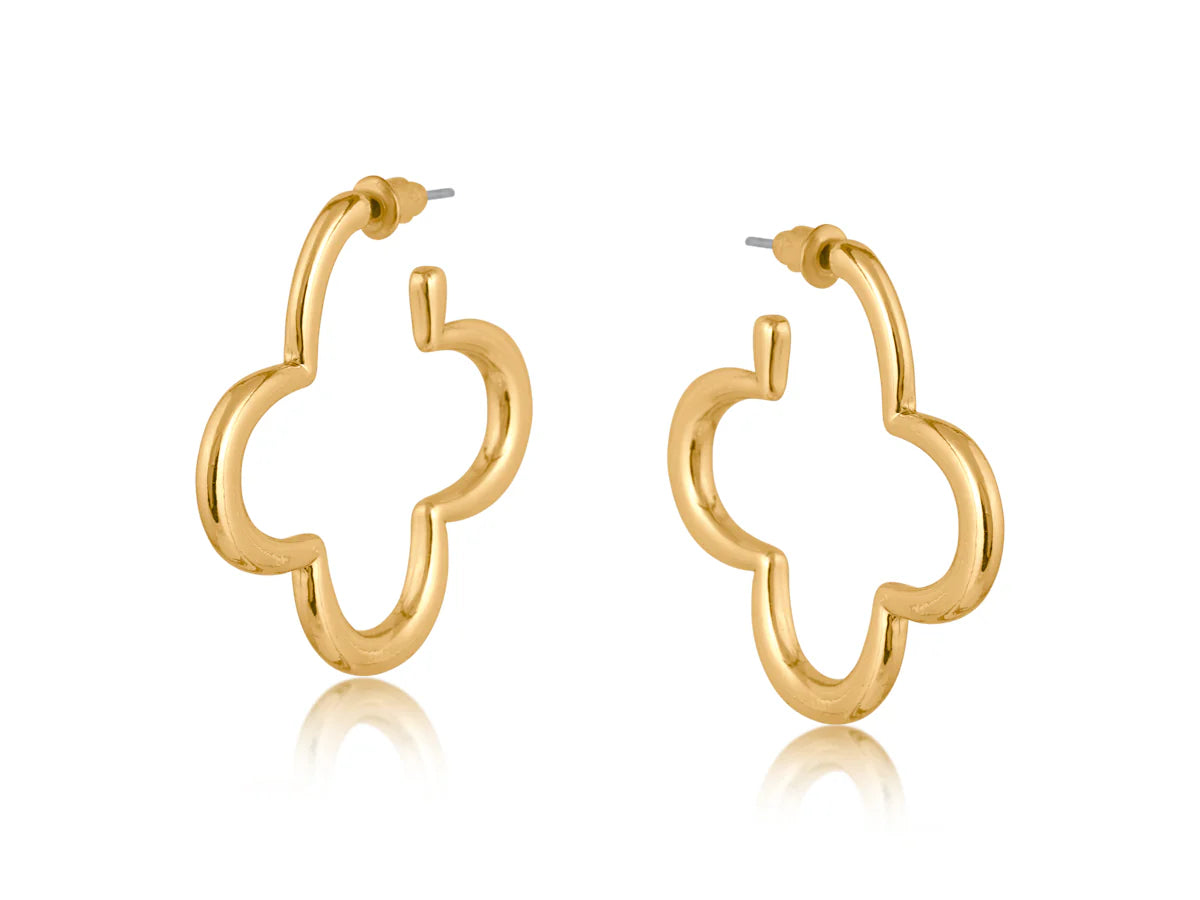 Clover Shape Hoops - Gold