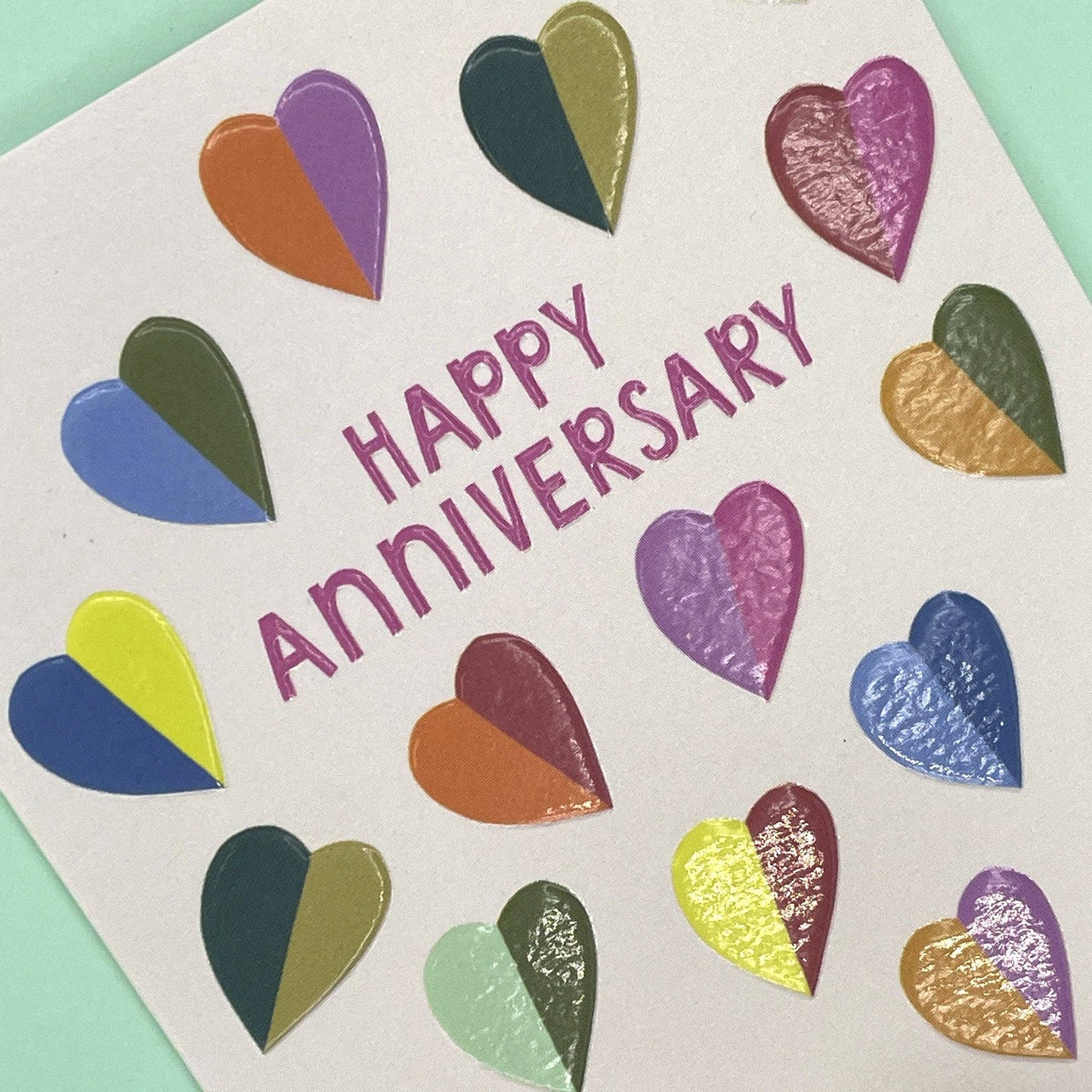 Happy Anniversary Hearts - Small Card