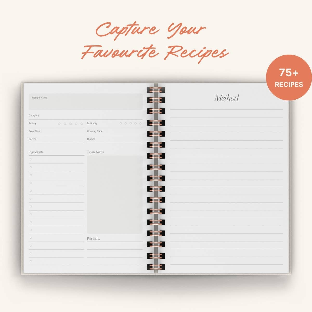 Tomato Recipe Journal | A5 Spiral Hardcover Recipe Book