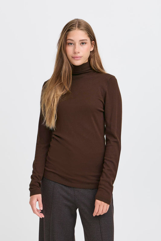 MAFA ROLLNECK KNIT TOP - Coffee Bean
