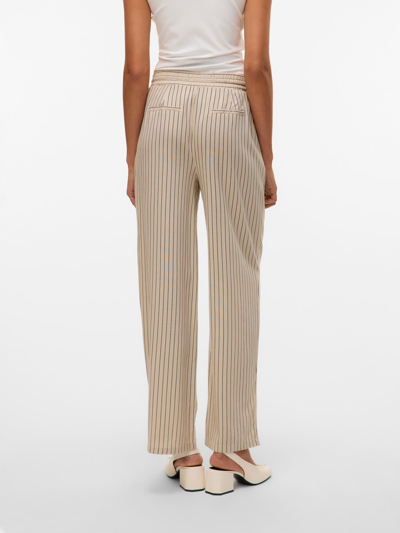 JESMILO HW WIDE PANTS - Silver Lining Stripe