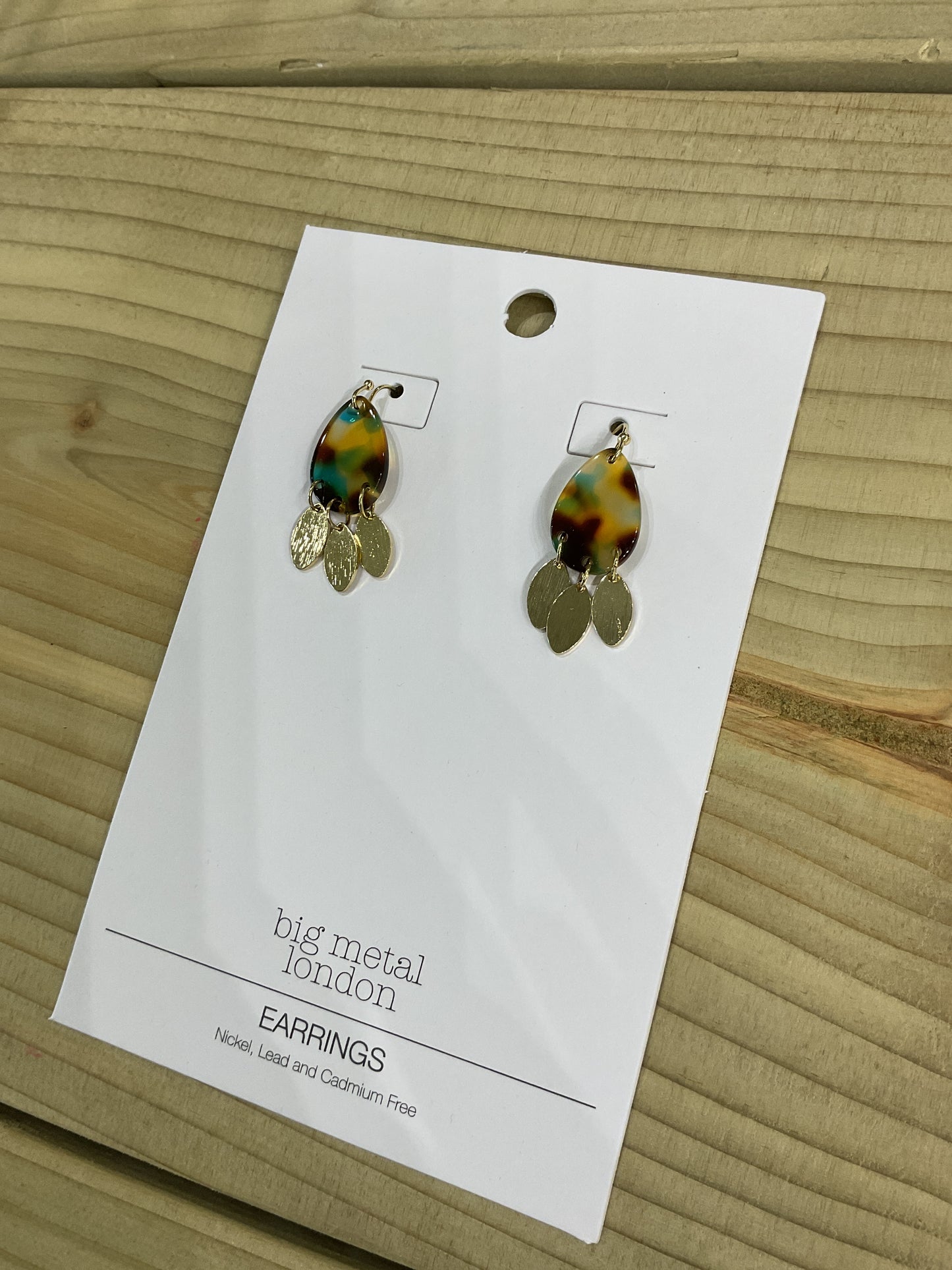 Tortoise shell resin earrings