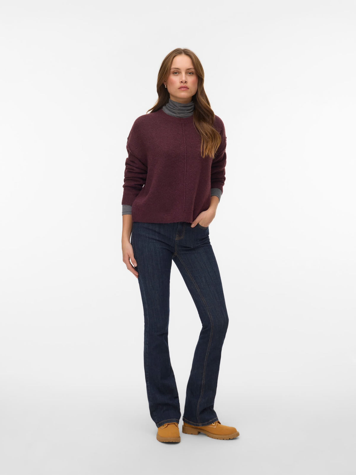 VMBESTI KNITTED PULLOVER - wine