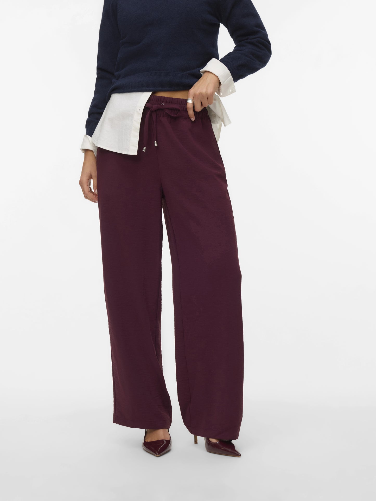 ESME NW TIE WIDE PANT WVN - Winetasting
