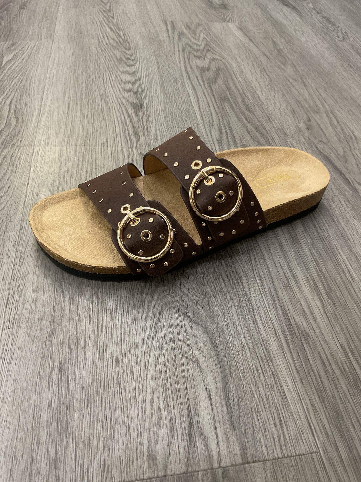Stud Buckle Sandal - Chocolate Brown