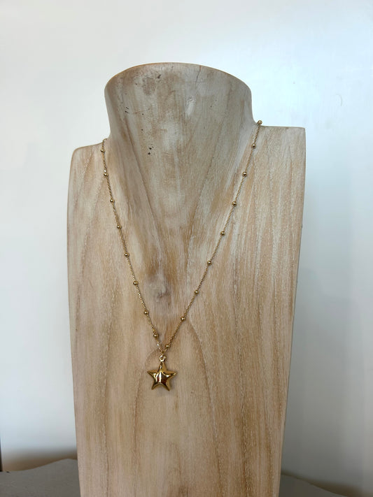 Bubble Star Pendant Necklace - Gold