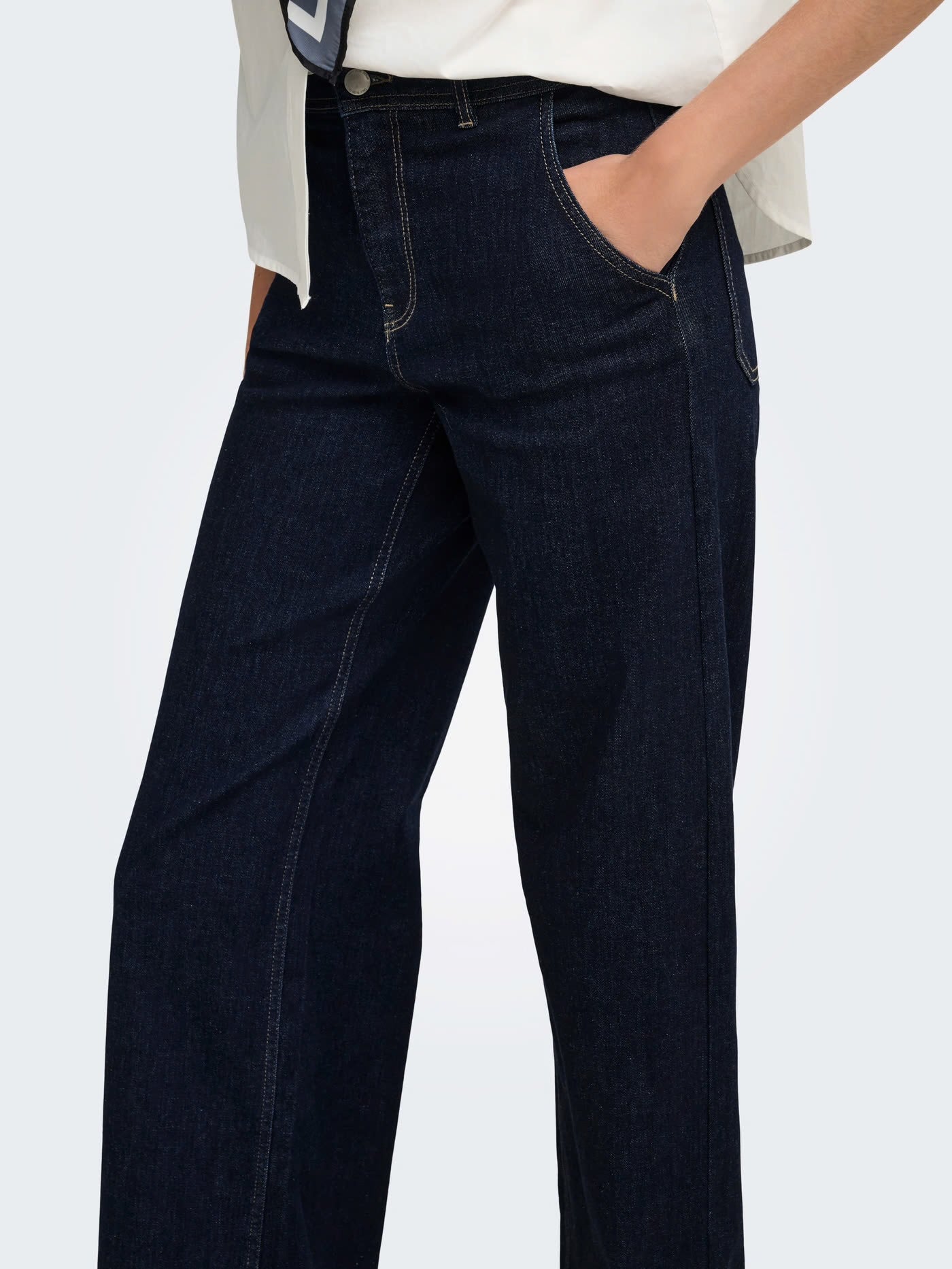 MADISON HW CHINO WIDE DENIM - Dark Blue