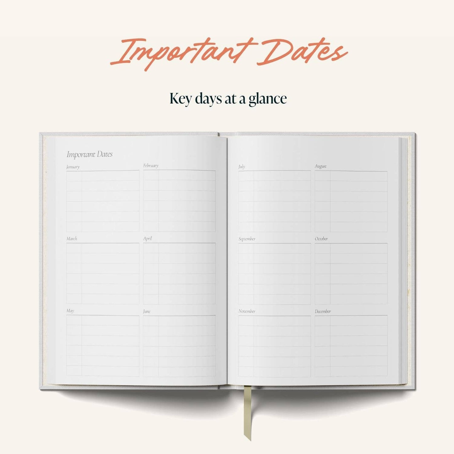 Undated Daily Planner Beige | Page a Day | A5 Hardcover