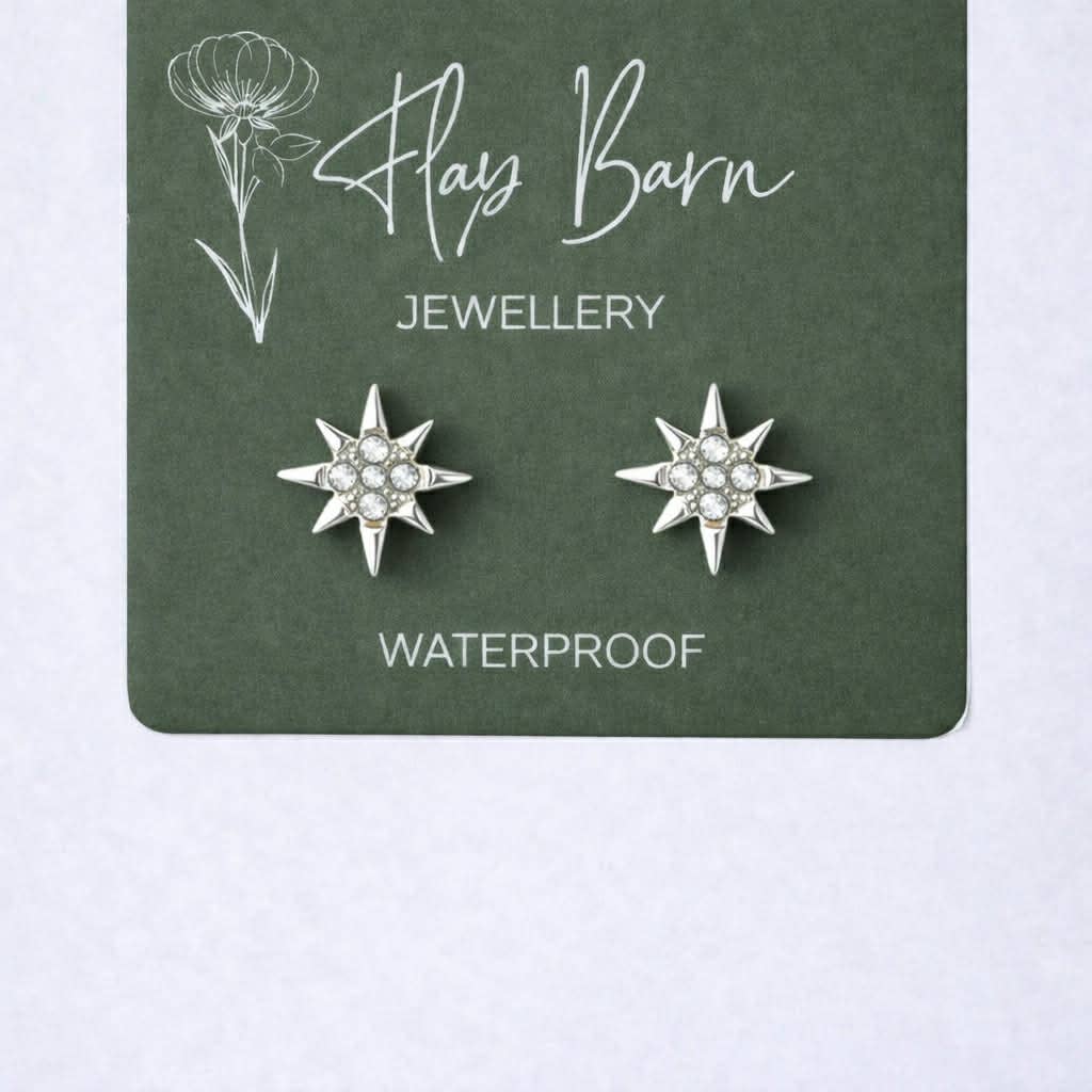 Tarnish Resistant Starburst Studs: Gold