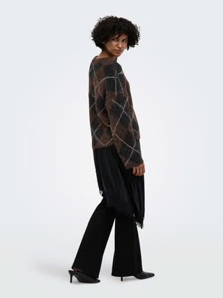 NOEME LS PATTERN O-NECK KNIT