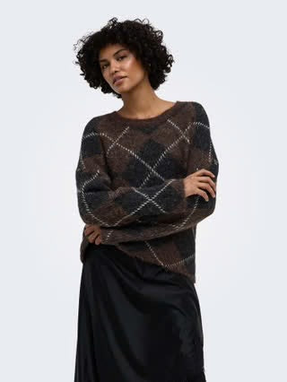 NOEME LS PATTERN O-NECK KNIT