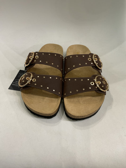 Stud Buckle Sandal - Chocolate Brown