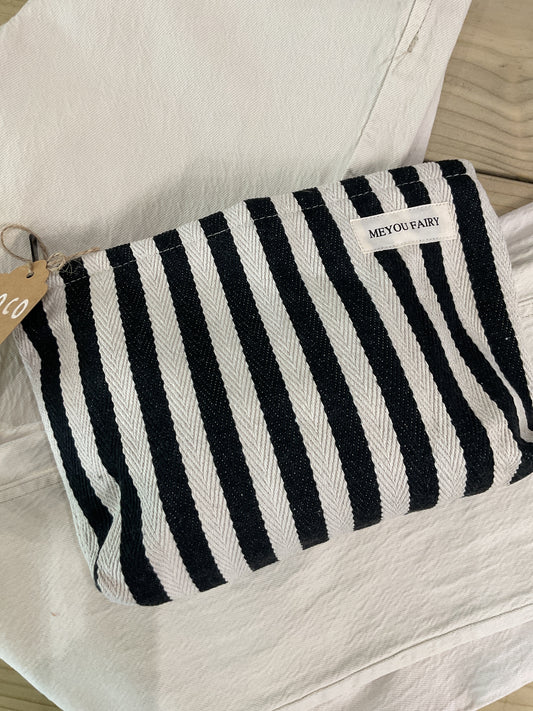 Stripe Wash Bag - Navy / Cream
