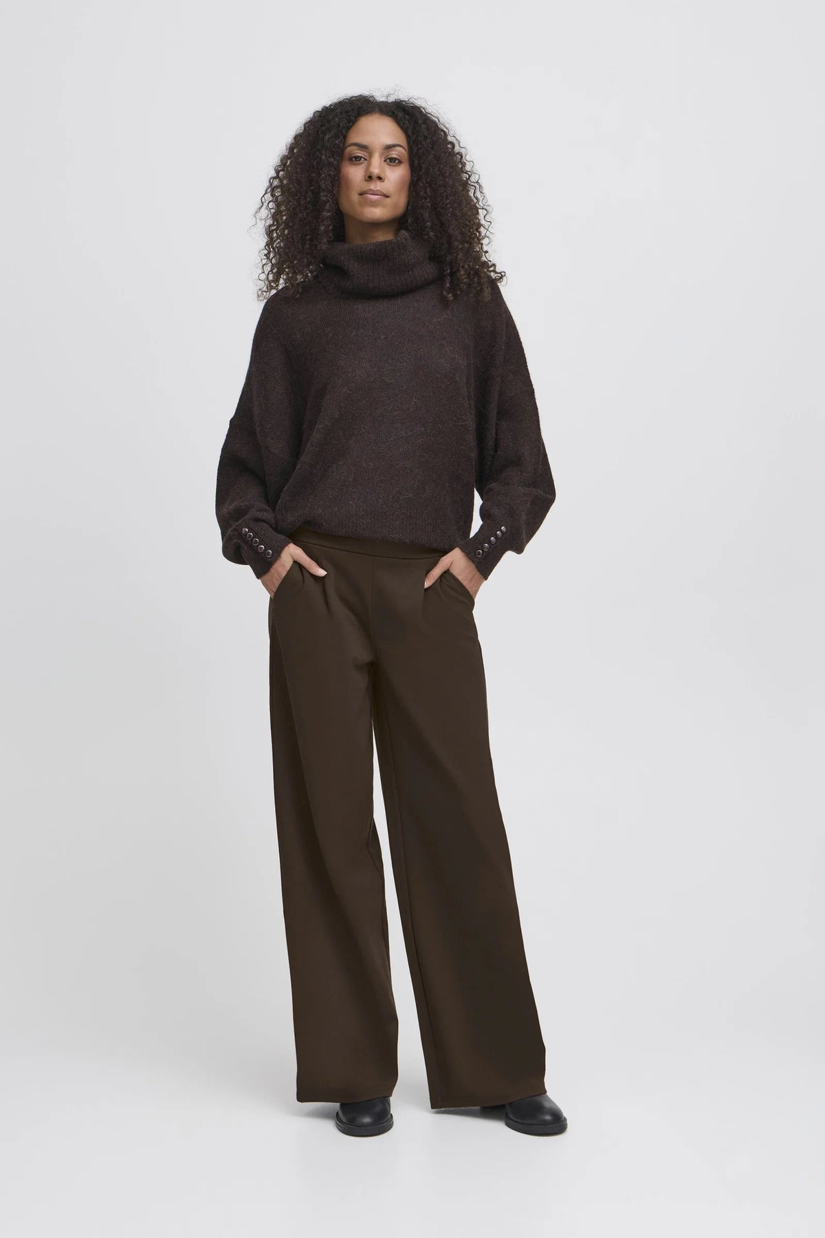 KATE SUS LONG WIDE PANT - Chocolate Torte