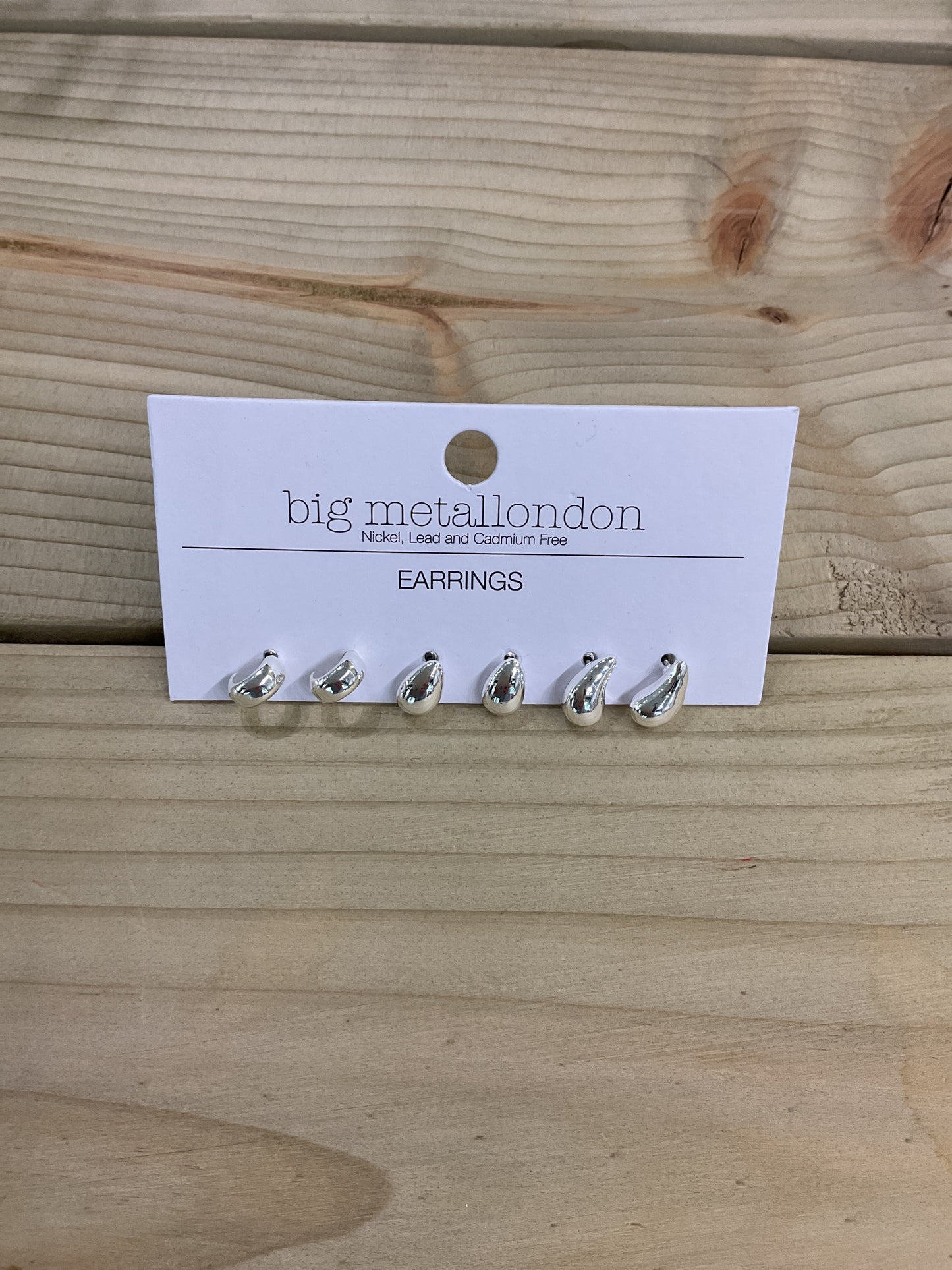 Silver Trio Pear Drop Earrings