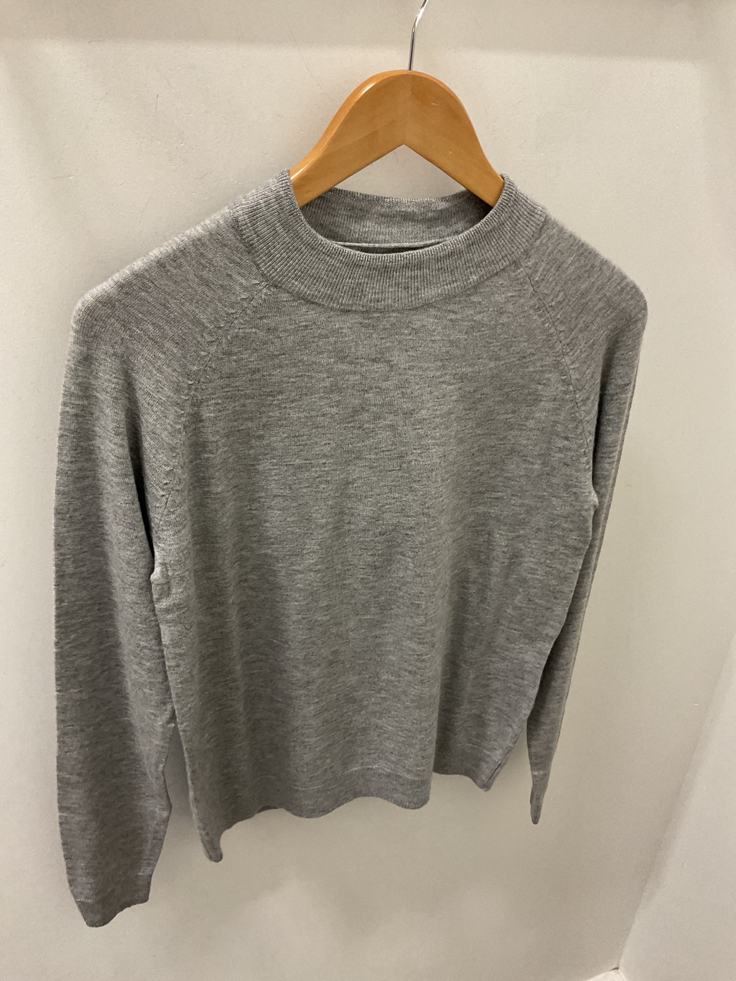 HAPPINESS RAGLAN PULLOVER KNIT - Silver Grey