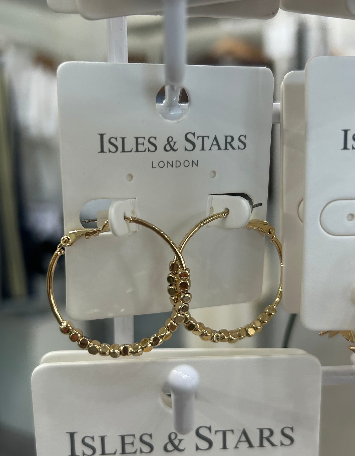 Beaded Hoop Earrings- Gold