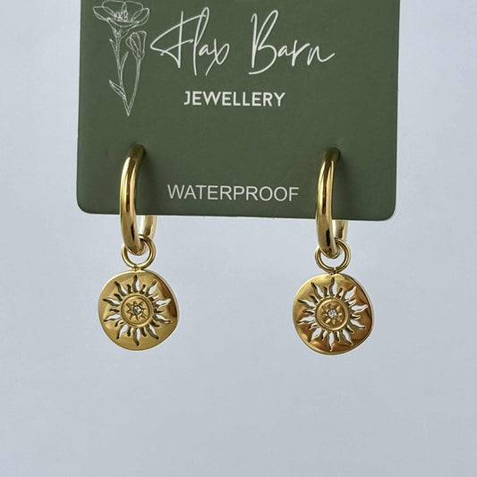 Tarnish Resistant Sunshine Huggie Earrings