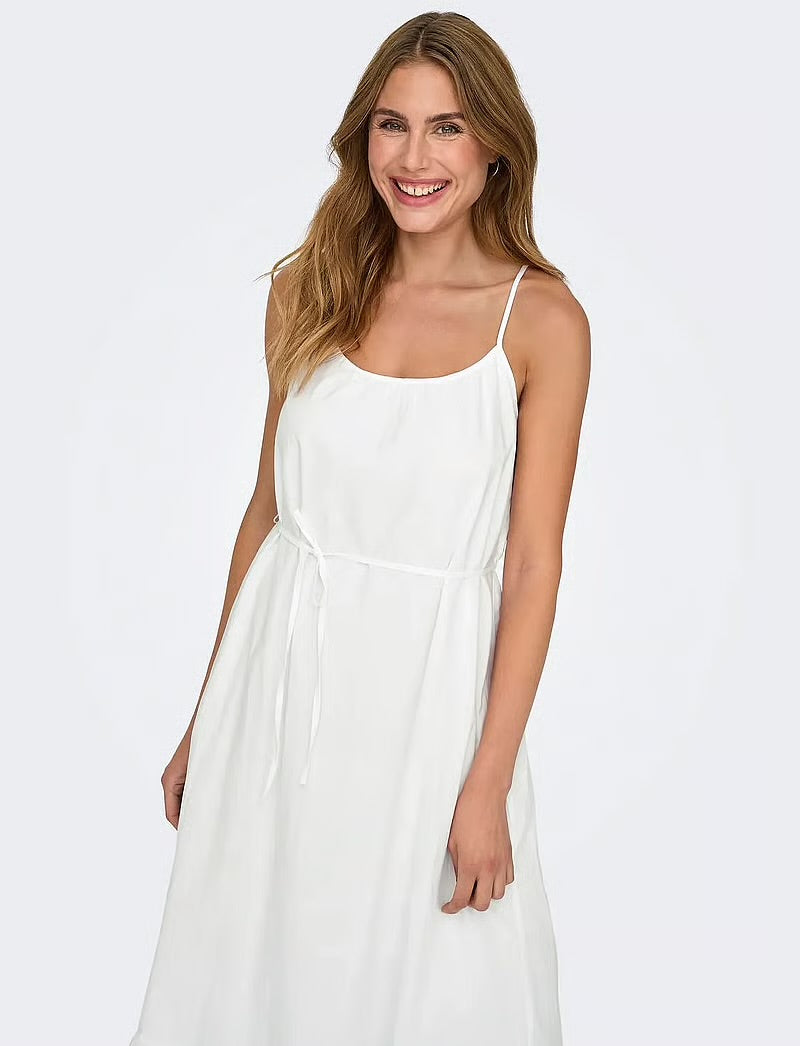 LOU LIFE EMB STRAP ANKEL DRESS - Bright White