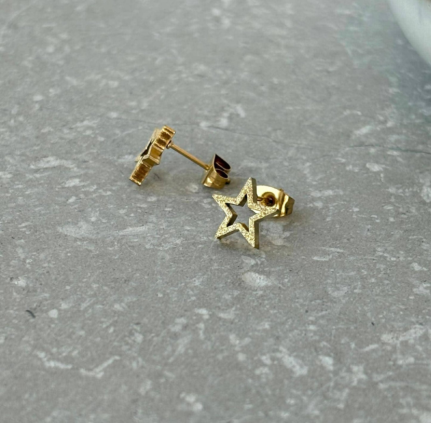 Tarnish Resistant Shimmer Star Studs: Silver
