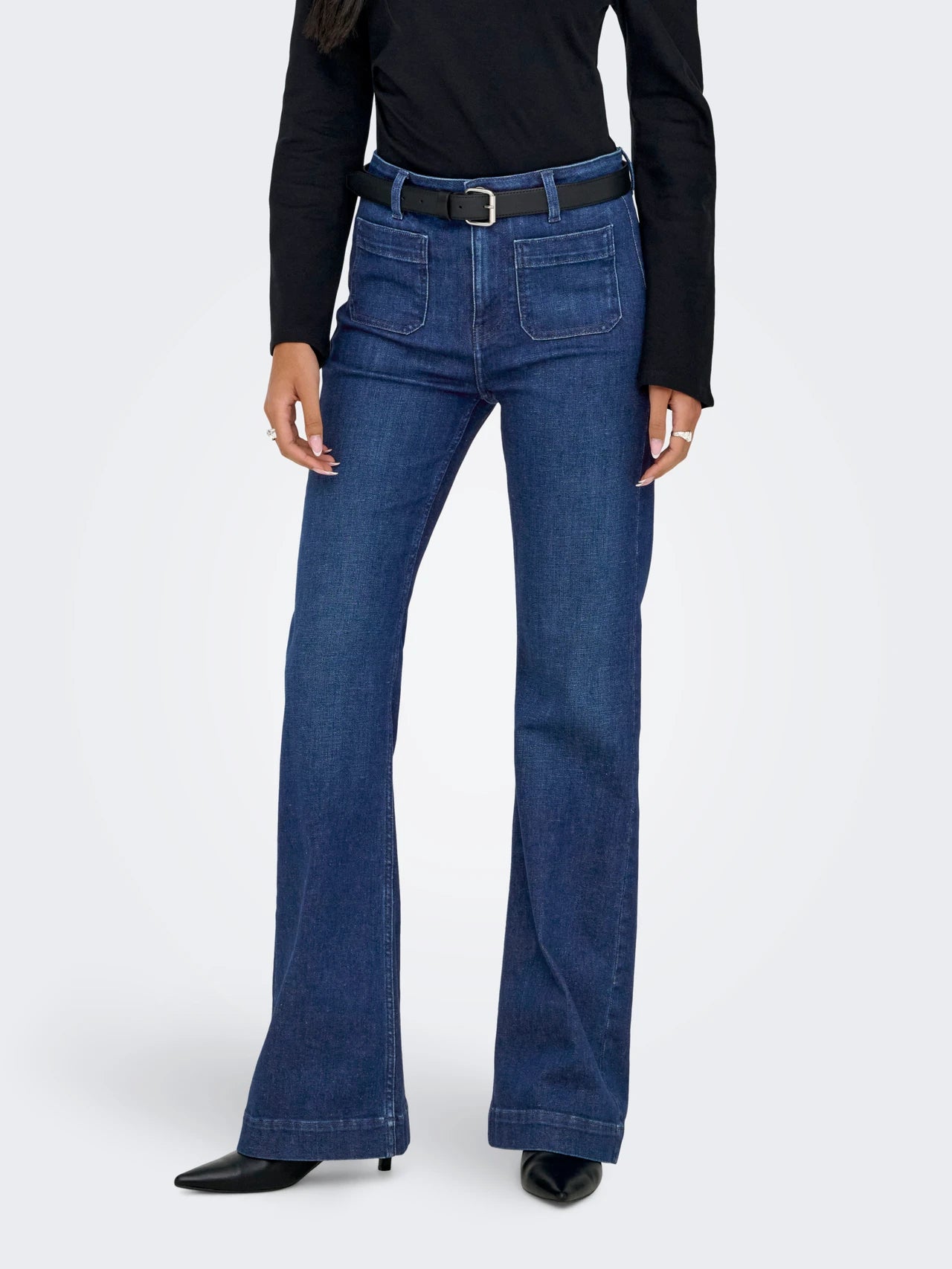 MADDISON HW POCKET FL DNM - Dark Blue Denim