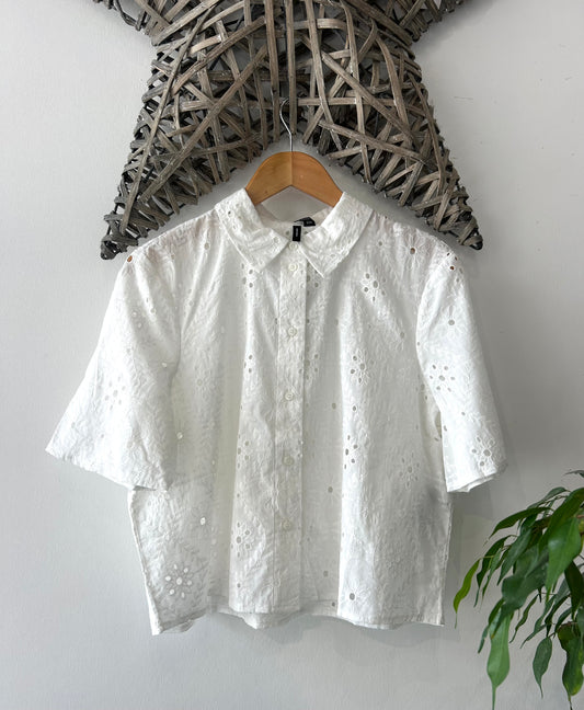 ELIZA Short 2/4 Sleeve Shirt - Snow White