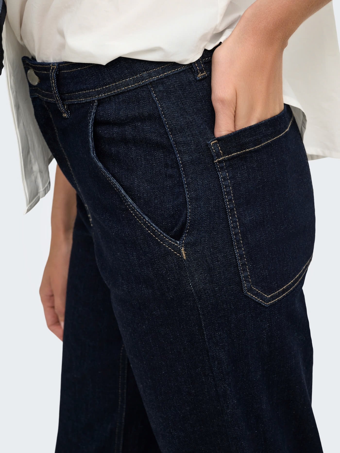 MADISON HW CHINO WIDE DENIM - Dark Blue