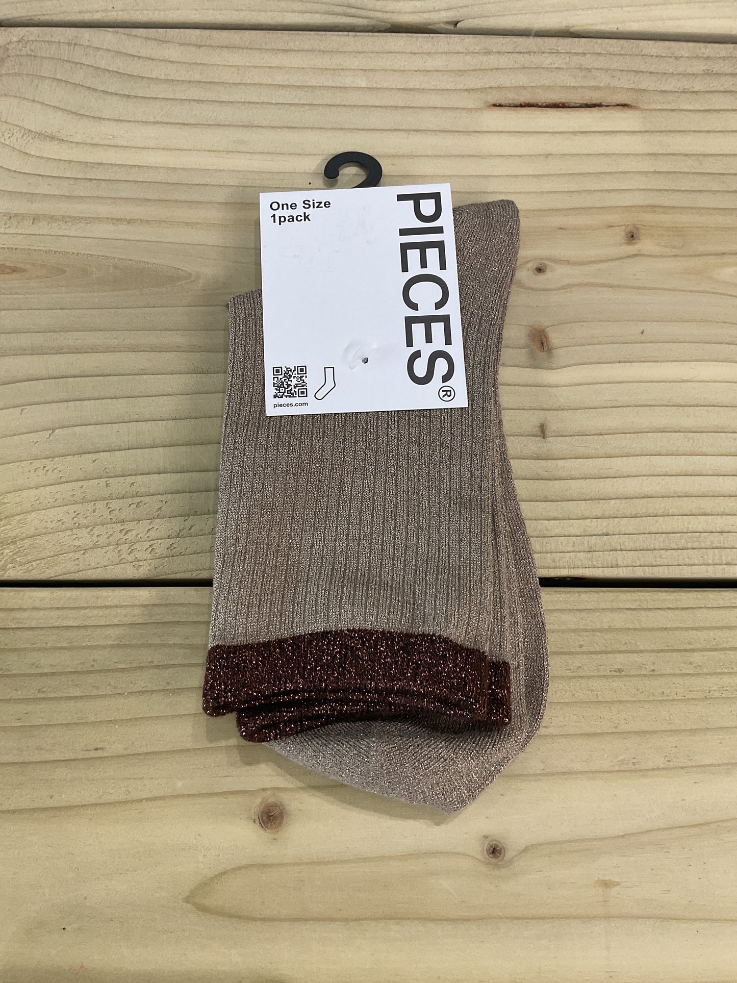 ANNIKA GLITTER SOCKS - Griege