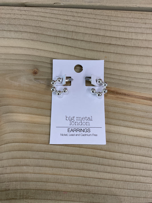 Silver small ball shape hoops