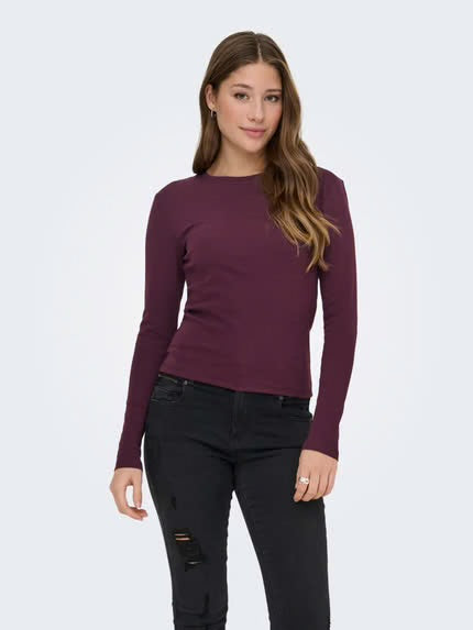 RILEY O-NECK L/S TOP JRS - Winetasting