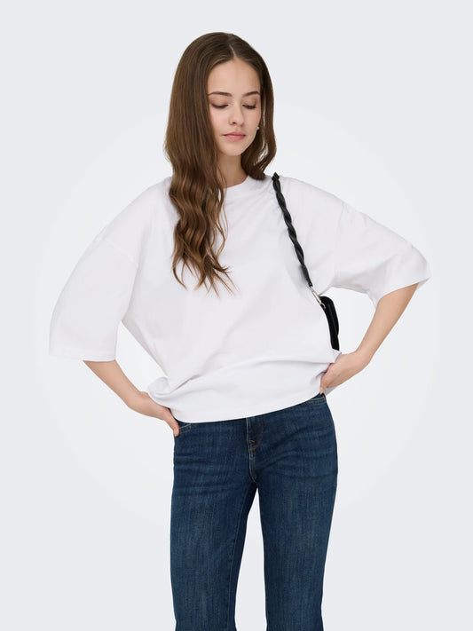 LARA S/S BOXY TEE - White